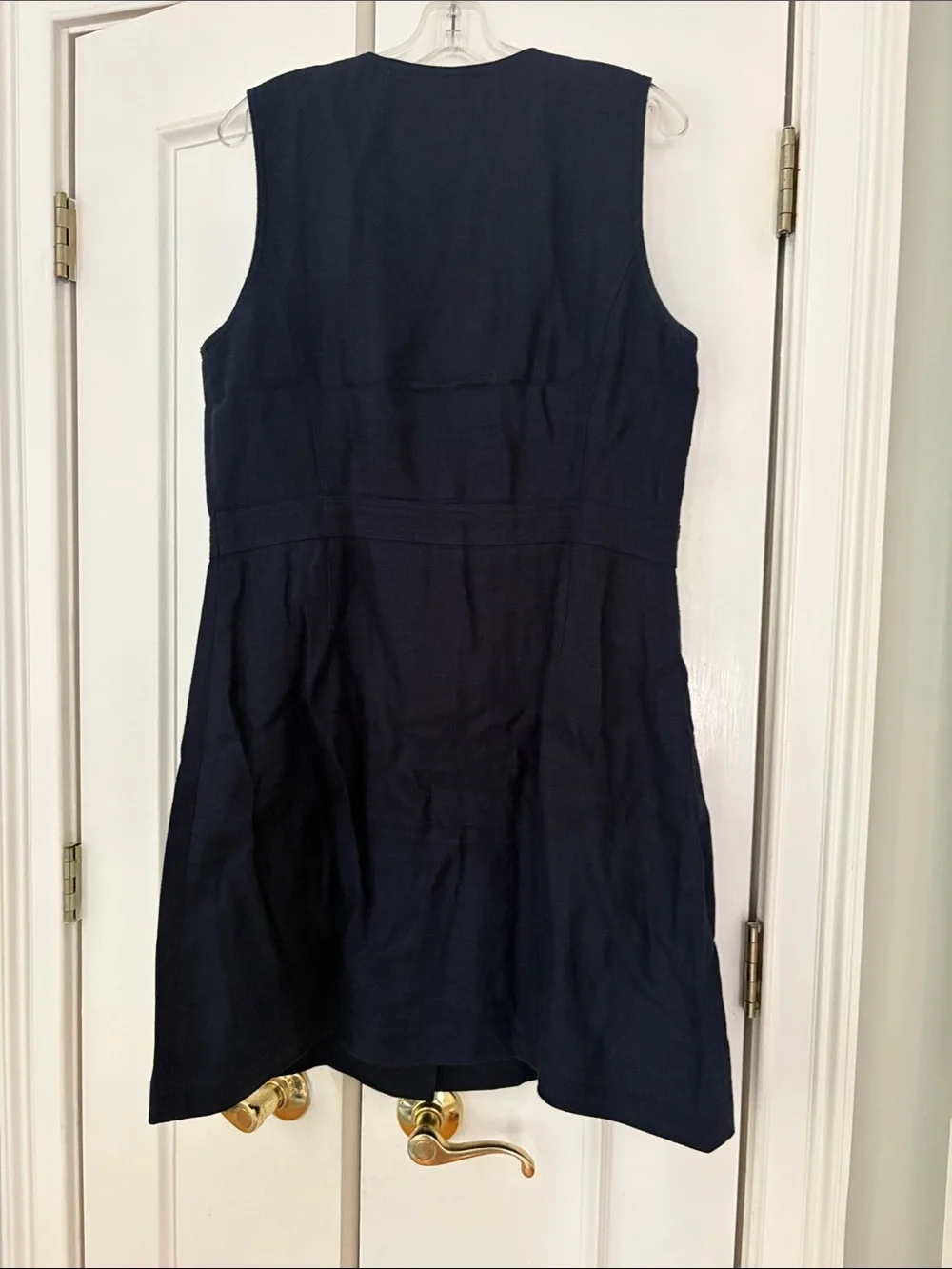 Tory Burch Navy Sleeveless Button Front Dress Size 12 - Picture 3 of 3